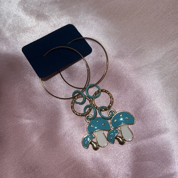 Mushroom Hoop Earrings - Picture 7 of 7